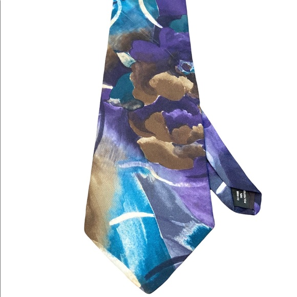 EXECUTIVE CLUB•MULTICOLOUR-FLORAL-ABSTRACT MEN’S TIE• - Picture 4 of 5